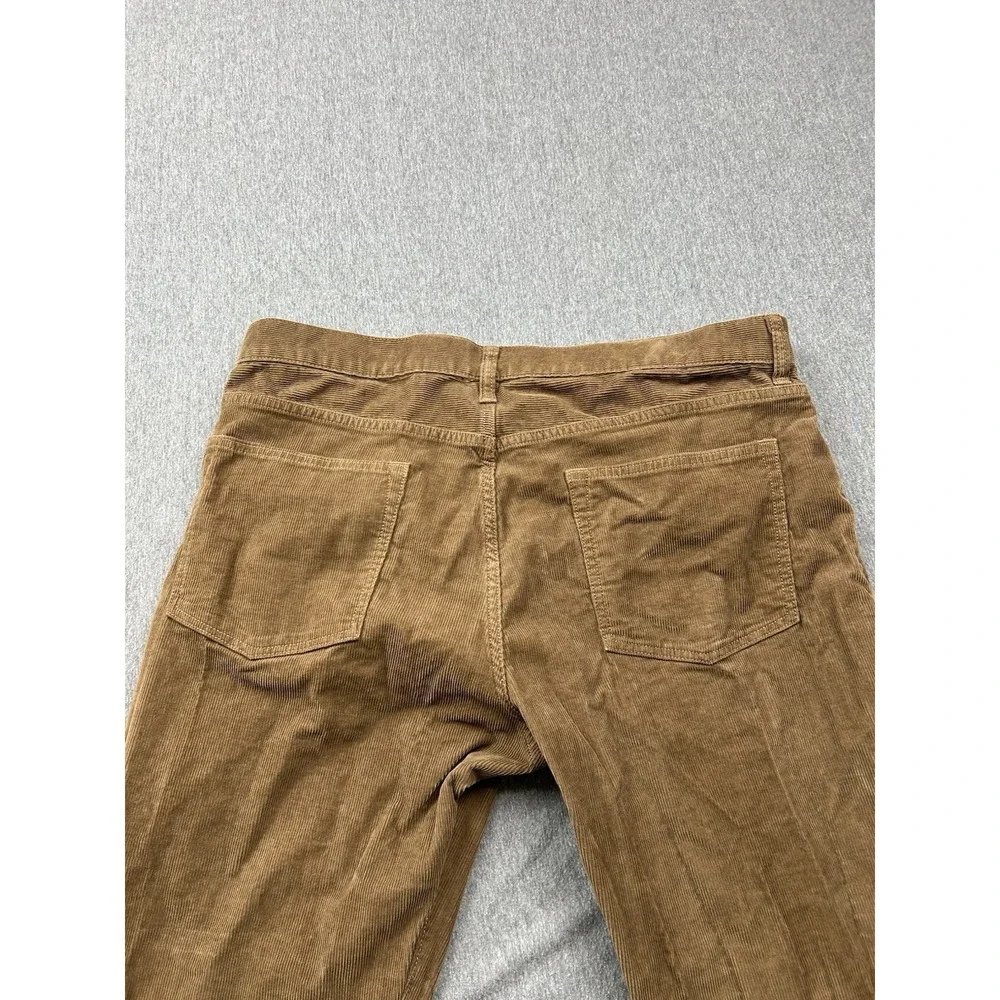 J Crew 770 Straight‎ Corduroy Pants Men's 35x32 Brown Cotton Flat Front